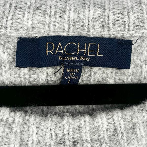 Rachel Roy NWT Gray Pearl Wool Blend Pulliver Sweater Size L - Picture 6 of 7